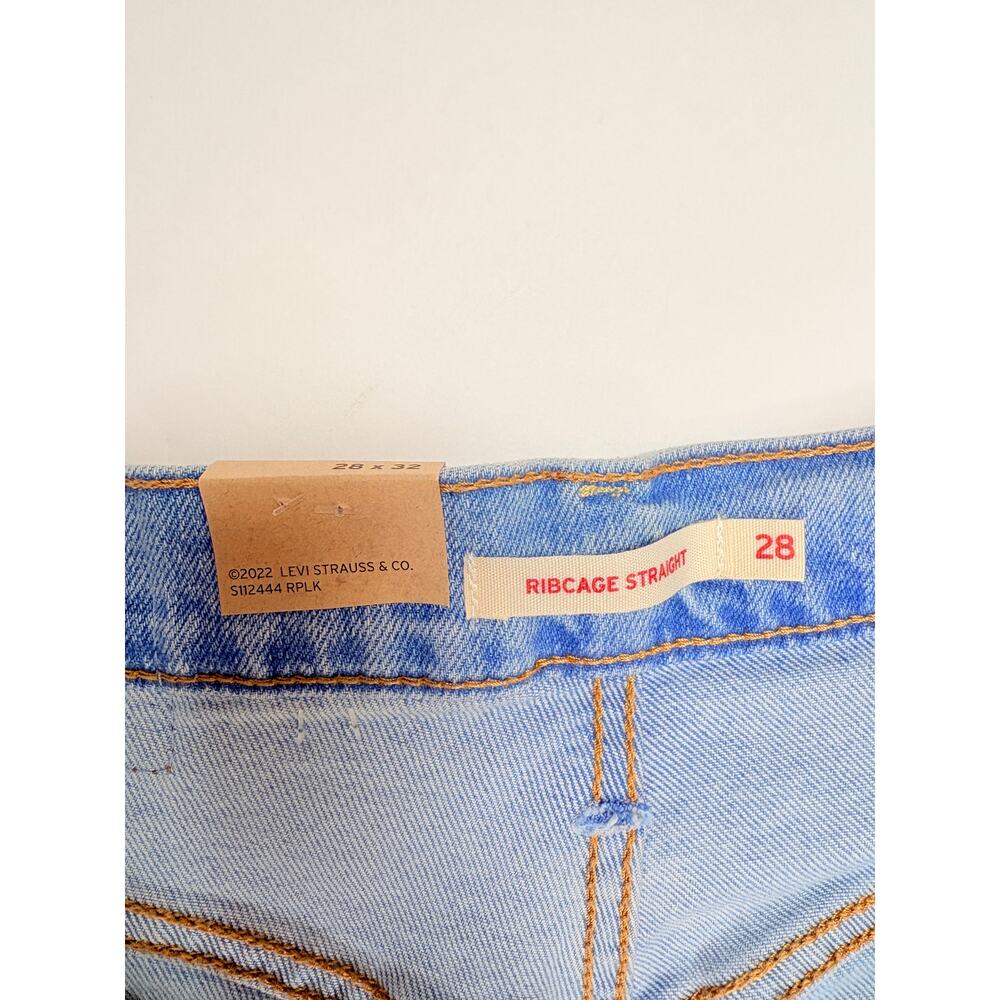 Levi’s Ribcage Straight Ankle Jean 28 X 32 Light Wash High Rise 90’s Classic NWT - Picture 6 of 16